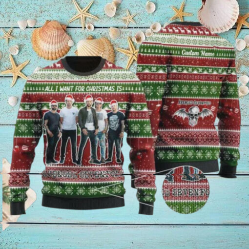 All I Want For Christmas Is Avenged Sevenfold Custom Name 2024 Ugly Christmas Sweater