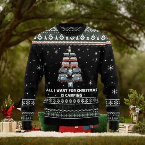 All I Want For Christmas Is Camping Ugly Christmas Sweater