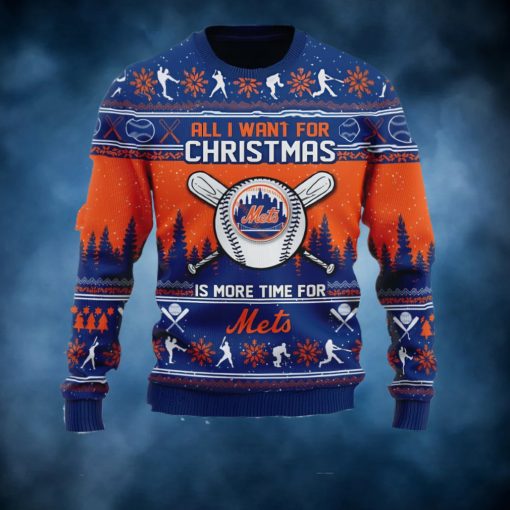 All I Want For Christmas Is More Time For Mets Ugly Christmas Sweater