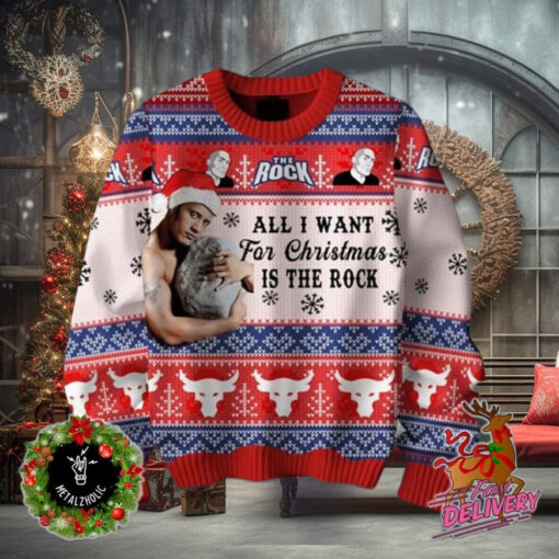 All I Want For Christmas Is The Rock Funny Holiday Gift For Friends Ugly Sweater