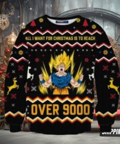 All I Want For Christmas Is To Reach Over 9000 Goku Ugly Christmas Sweaters