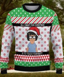 All I Want For Christmas Is To Touch Your Butt Funny Sayings For Ugly Christmas Sweaters