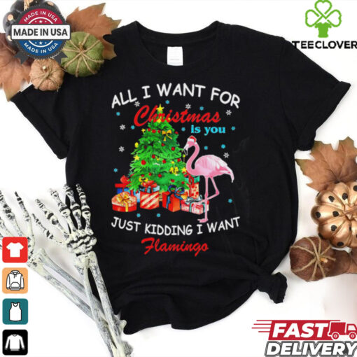 All I Want For Christmas Is You Just Kidding I Want Flamingo shirt