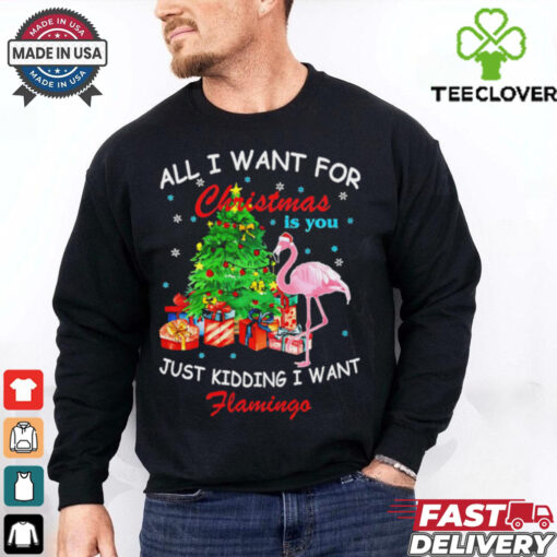 All I Want For Christmas Is You Just Kidding I Want Flamingo shirt