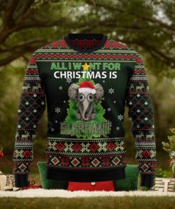 All I Want For Is Elephant Ugly Christmas Sweater Gift Men Women