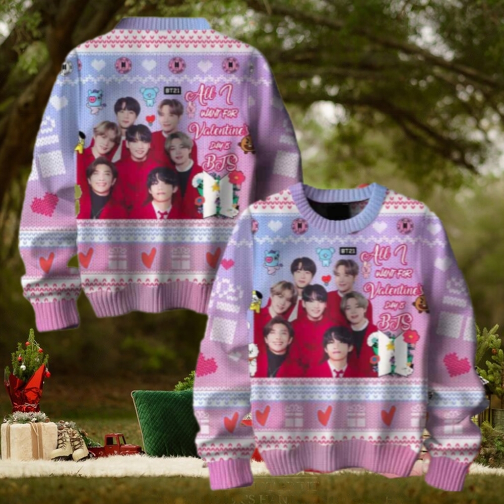 All I Want For Valentines Day Is BTS Chirstmas Gifts 2024 Xmas For Family And Friends Ugly Sweater All I Want For Valentines Day Is BTS Chirstmas Gifts 2024 Xmas For Family And Friends Ugly Sweater