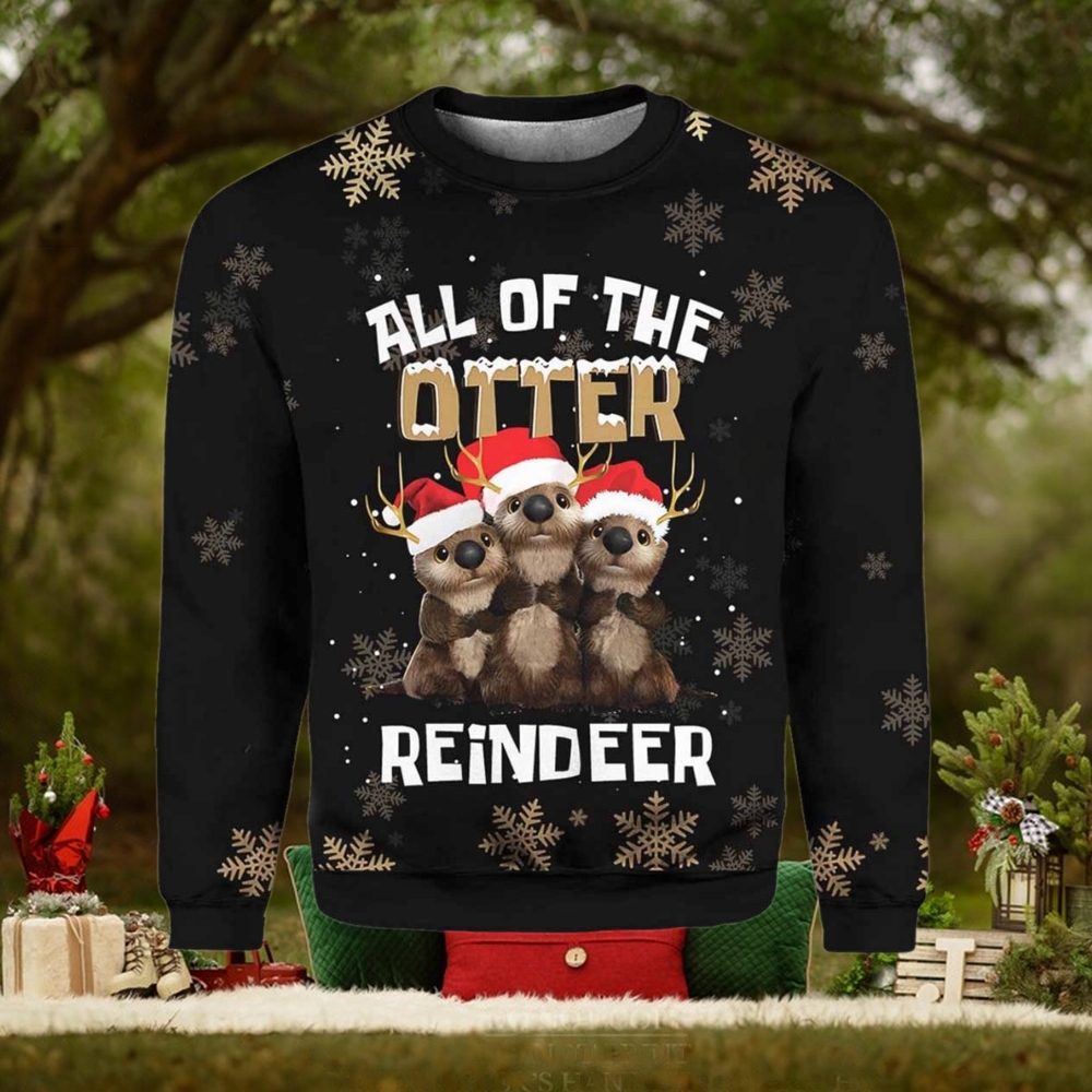 All Of The Otter Reindeer Christmas Ugly Sweater All Of The Otter Reindeer Christmas Ugly Sweater