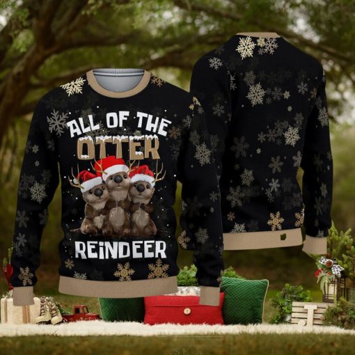 All Of The Otter Reindeer Ugly Christmas Sweater Gift for men Women Otter Gift For Fan