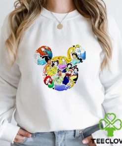 All Princess Disney chibi in Mickey Mouse head hoodie, sweater, longsleeve, shirt v-neck, t-shirt