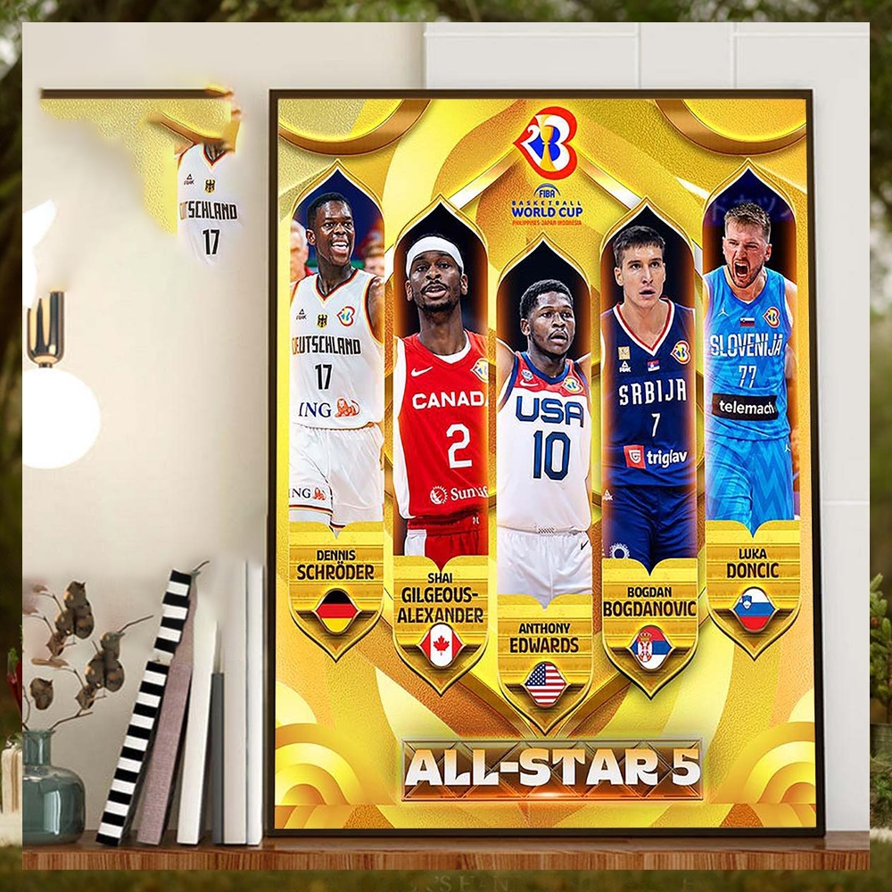 All Star Five Of FIBA Basketball World Cup 2023 Home Decor Poster Canvas All Star Five Of FIBA Basketball World Cup 2023 Home Decor Poster Canvas