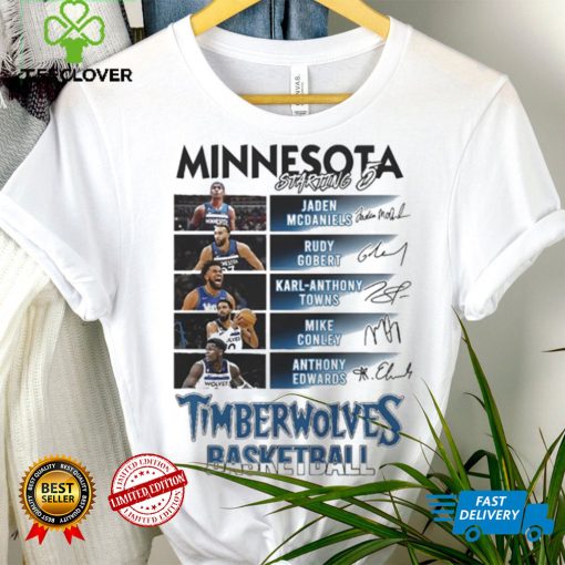 All Stars Minnesota Timberwolves Starting 6 Basketball White Design Shirt