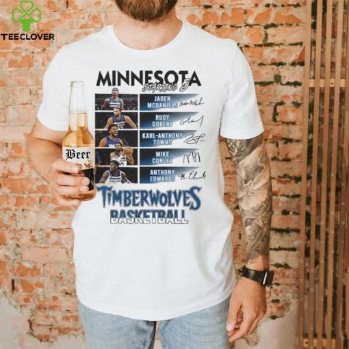 All Stars Minnesota Timberwolves Starting 6 Basketball White Design Shirt