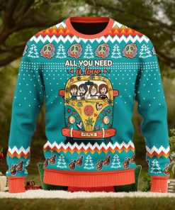 All You Need Is Love Hippie Ugly Christmas Sweater Christmas Gift For Men And Women