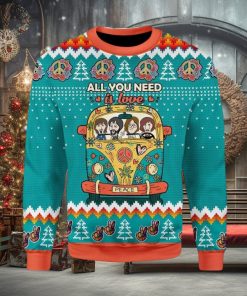 All You Need Is Love Hippie Ugly Christmas Sweater