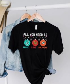 All You Need Is Peace Love Dolphins T Shirt Miami Dolphins Unique Gifts