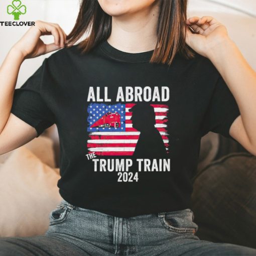 All aboard the Trump train 2024 USA flag T hoodie, sweater, longsleeve, shirt v-neck, t-shirt