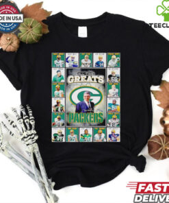 All time greats Green Bay Packers Charles Woodson Reggie White Bart Starr Don Hutson signatures shirt