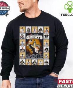 All time greats New Orleans Saints Rickey Jackson Willie Roaf Drew Brees Marques Colston signatures shirt