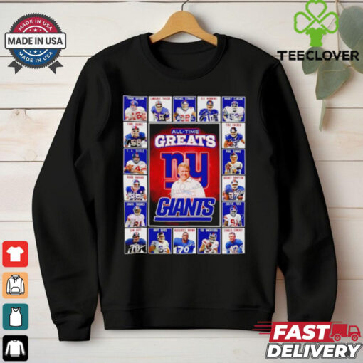 All time greats New York Giants Frank Gifford Lawrence Taylor Michael Strahan signatures shirt