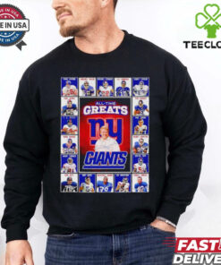 All time greats New York Giants Frank Gifford Lawrence Taylor Michael Strahan signatures shirt