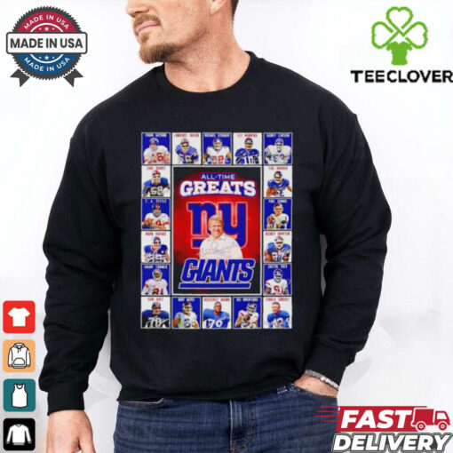 All time greats New York Giants Frank Gifford Lawrence Taylor Michael Strahan signatures shirt