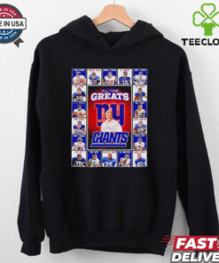 All time greats New York Giants Frank Gifford Lawrence Taylor Michael Strahan signatures shirt