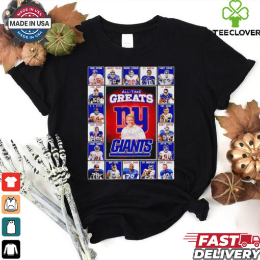 All time greats New York Giants Frank Gifford Lawrence Taylor Michael Strahan signatures shirt