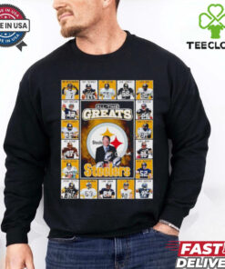 All time greats Pittsburgh Steelers Ben Roethlisberger Troy Polamalu Joe Greene Jack Lambert signatures shirt