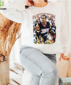 Allen Iverson Philadelphia 76ers basketball player action pose retro hoodie, sweater, longsleeve, shirt v-neck, t-shirt