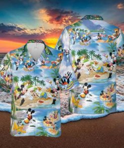 Aloha Disney Hawaiian Shirt, Tropical Mouse Beach And Palm Tree Gift