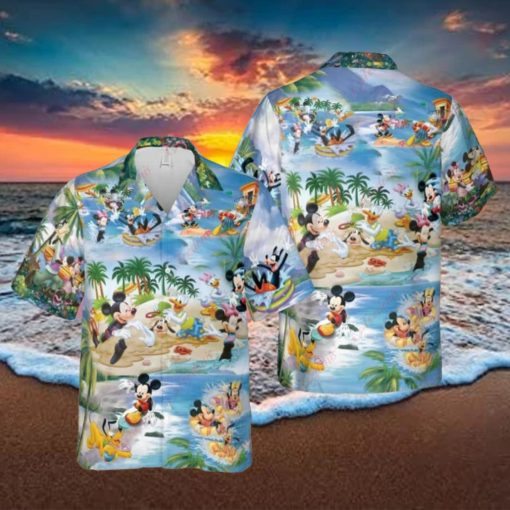 Aloha Disney Hawaiian Shirt, Tropical Mouse Beach And Palm Tree Gift