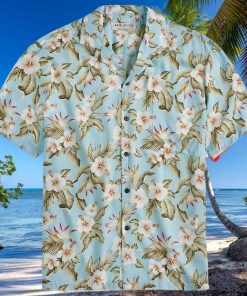 Aloha Hibiscus Sky Blue Beach Summer Awesome Hawaiian Shirt