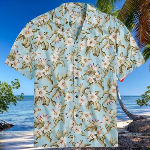 Aloha Hibiscus Sky Blue Beach Summer Awesome Hawaiian Shirt