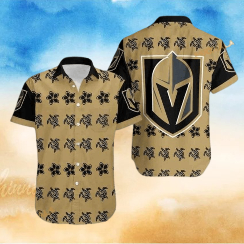 Aloha NHL Vegas Golden Knights Funny Hawaiian Shirt Turtle And Flower Pattern Aloha NHL Vegas Golden Knights Funny Hawaiian Shirt Turtle And Flower Pattern