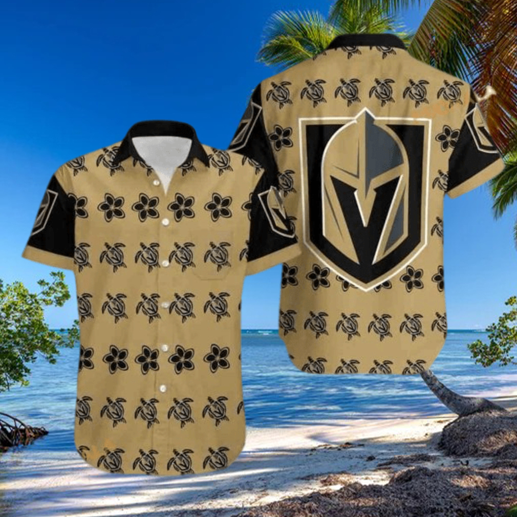 Aloha NHL Vegas Golden Knights Funny Hawaiian Shirt Turtle And Flower Pattern Aloha NHL Vegas Golden Knights Funny Hawaiian Shirt Turtle And Flower Pattern