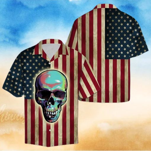 Aloha Shirt Skull American Flag H207018 Hawaiian Shirt