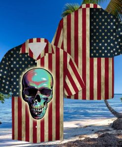 Aloha Shirt Skull American Flag H207018 Hawaiian Shirt