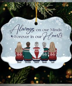 Although You Can’t See Us, We’re Always With You   Memorial Personalized Custom Ornament   Acrylic Benelux Shaped   Christmas Sympathy Gift For Family Members