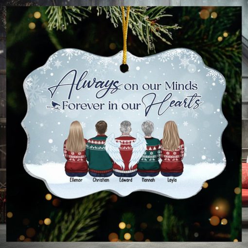 Although You Can’t See Us, We’re Always With You   Memorial Personalized Custom Ornament   Acrylic Benelux Shaped   Christmas Sympathy Gift For Family Members