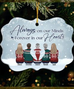 Although You Can’t See Us, We’re Always With You   Memorial Personalized Custom Ornament   Acrylic Benelux Shaped   Christmas Sympathy Gift For Family Members