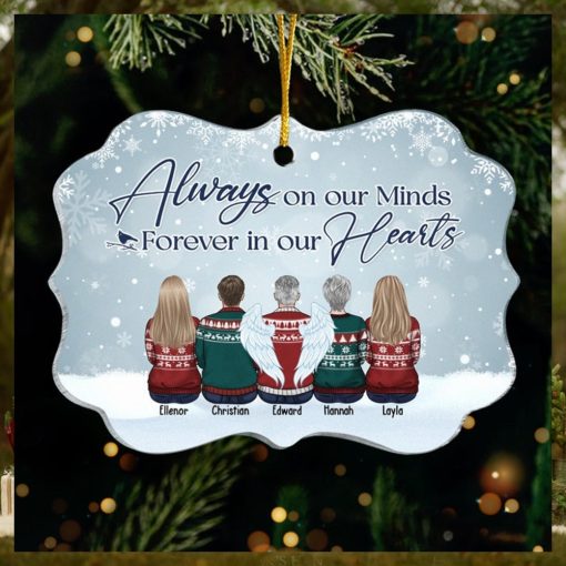 Although You Can’t See Us, We’re Always With You   Memorial Personalized Custom Ornament   Acrylic Benelux Shaped   Christmas Sympathy Gift For Family Members