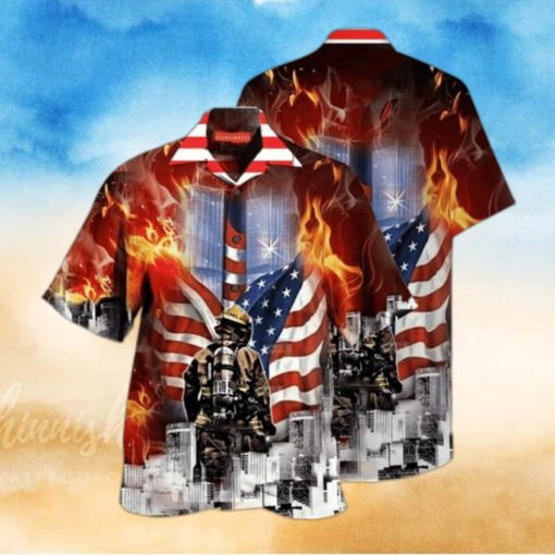 Always Remember Firefighter All Over Printed Hawaiian Shirt