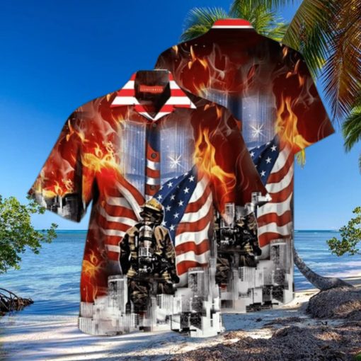 Always Remember Firefighter All Over Printed Hawaiian Shirt