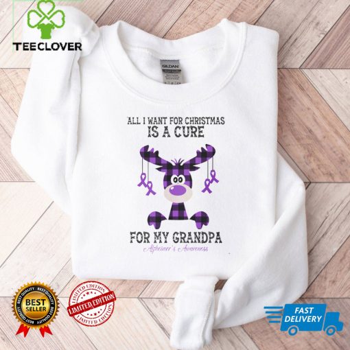 Alzheimer’s Awareness   All I Want For Christmas Is A Cure For My Grandpa T shirt