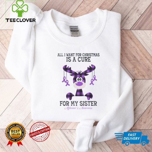 Alzheimer's Awareness All I Want For Christmas Is A Cure For My Sister T hoodie, sweater, longsleeve, shirt v-neck, t-shirt