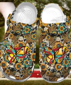 Amazing Butterfly Softball Leopards Art Crocs