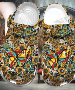 Amazing Butterfly Softball Leopards Art Crocs