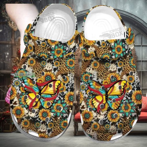 Amazing Butterfly Softball Leopards Art Crocs