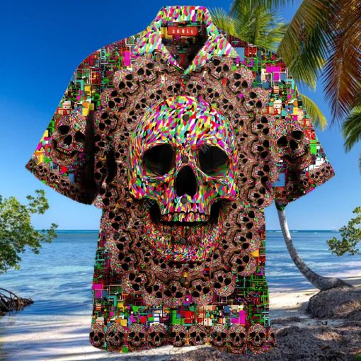 Amazing Smiling Skull Hawaiian Aloha Shirts Unisex Shirt