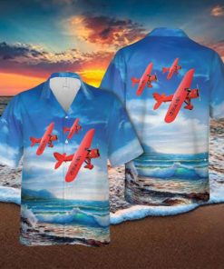 Amelia Earhart`s Red Airplane Hawaiian Shirt Gift Beach Summer